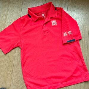 ROGER FEDERER Red TENNIS POLO SHIRT Uniqlo Boys